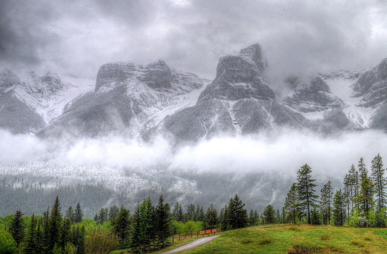 mountains clouds landscape free photo