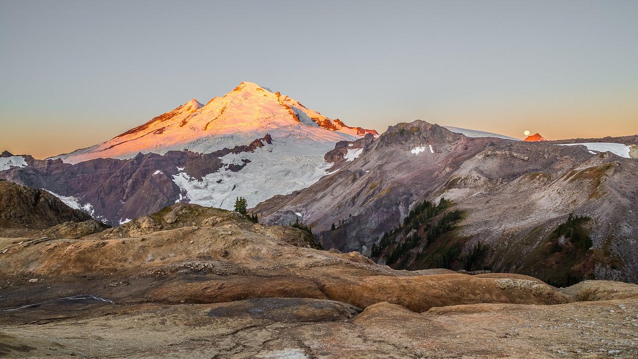 mountains landscape moon free photo