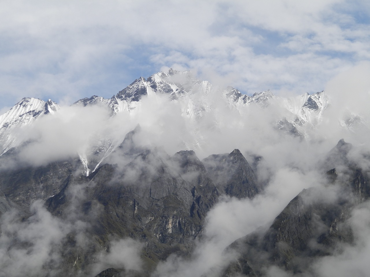 mountains himalayas nepal free photo