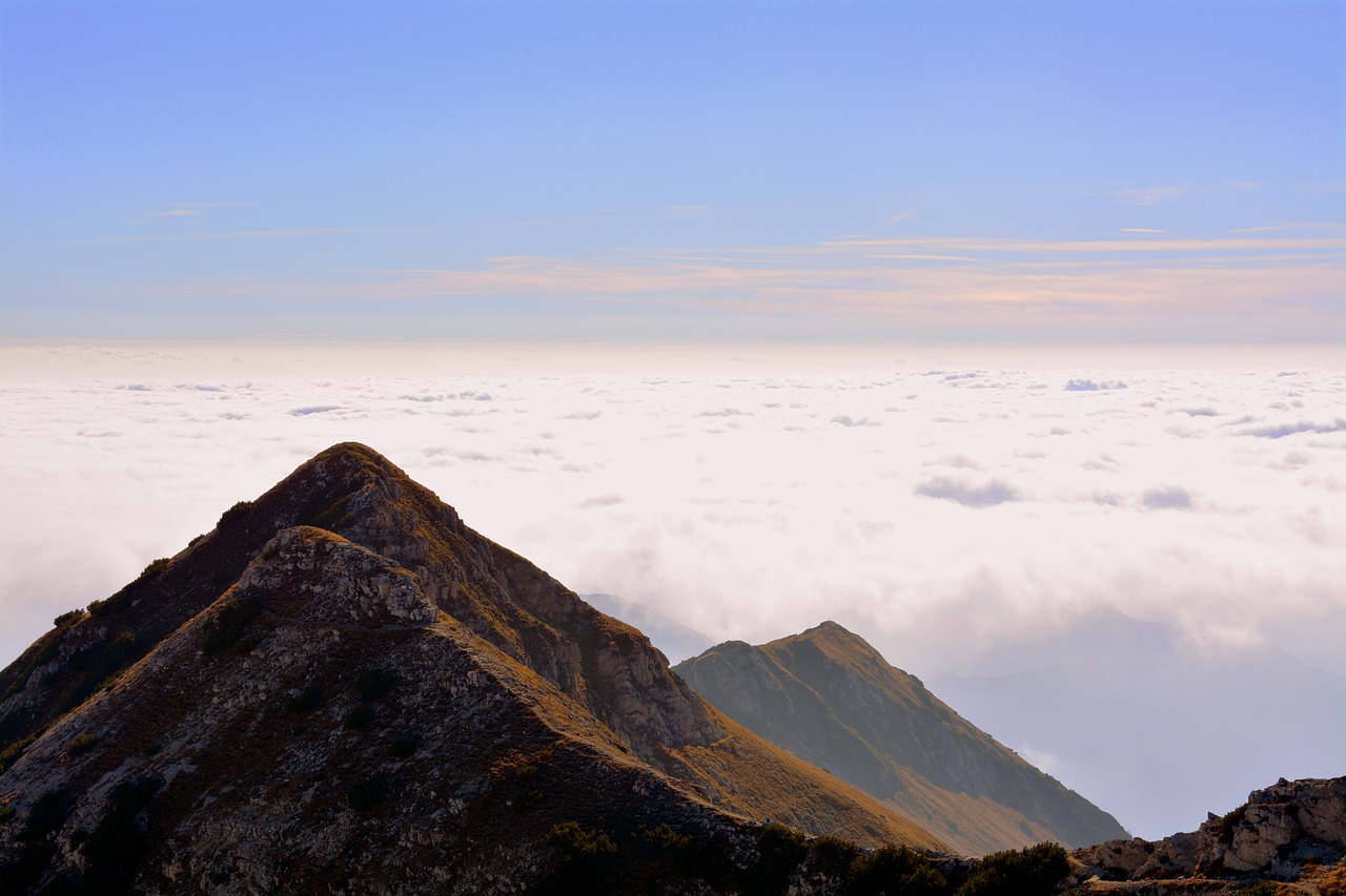 mountains clouds sky free photo