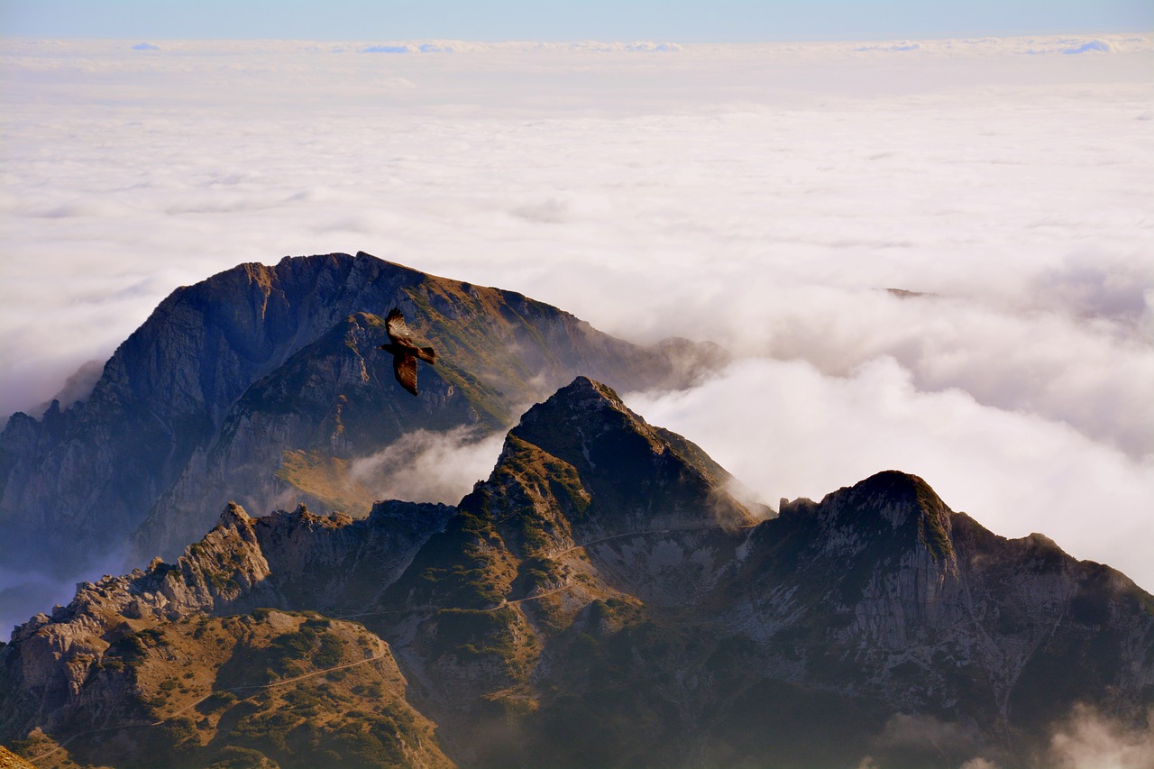 mountains clouds sky free photo