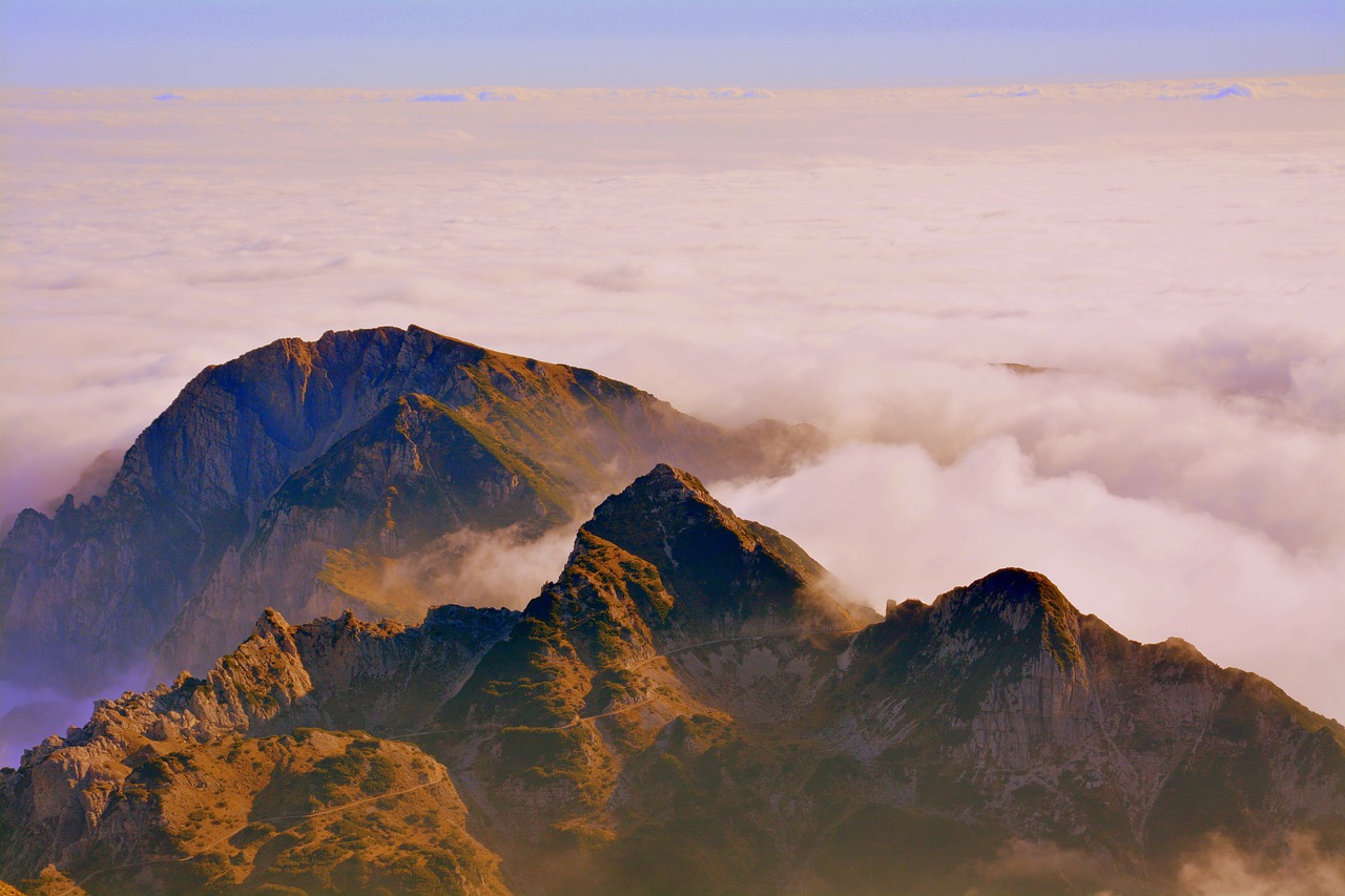 mountains clouds sky free photo