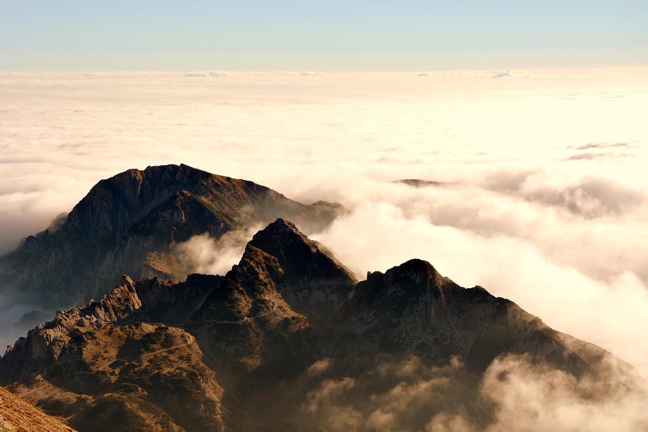 mountains clouds sky free photo