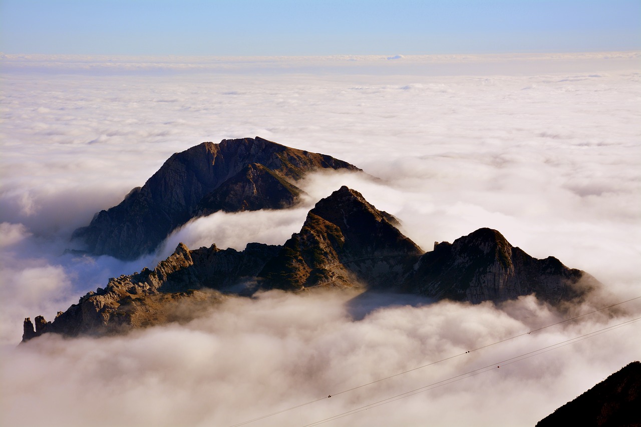 mountains clouds sky free photo