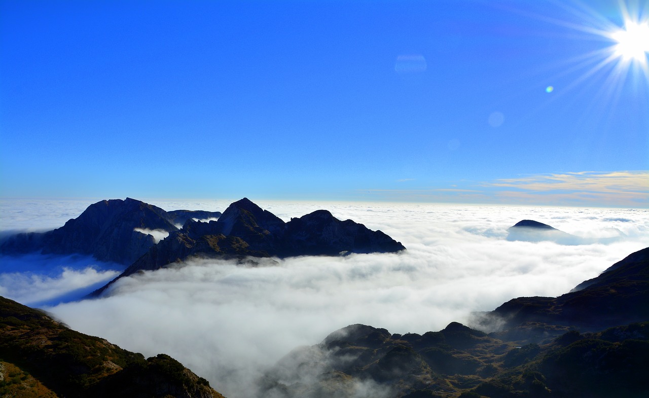 mountains clouds sky free photo