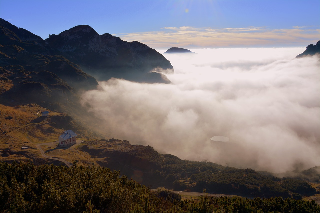 mountains clouds sky free photo