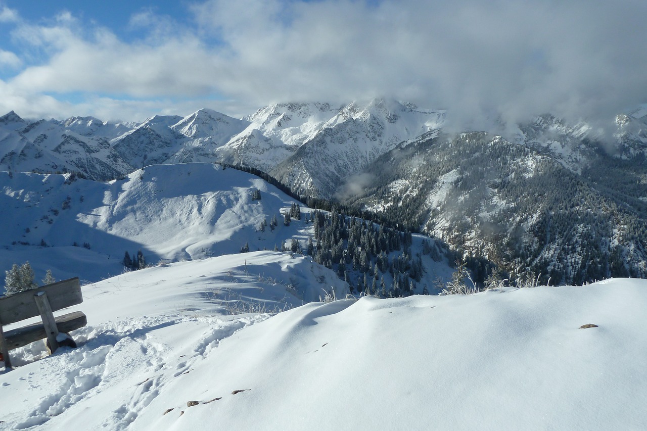 mountains wintry landscape free photo