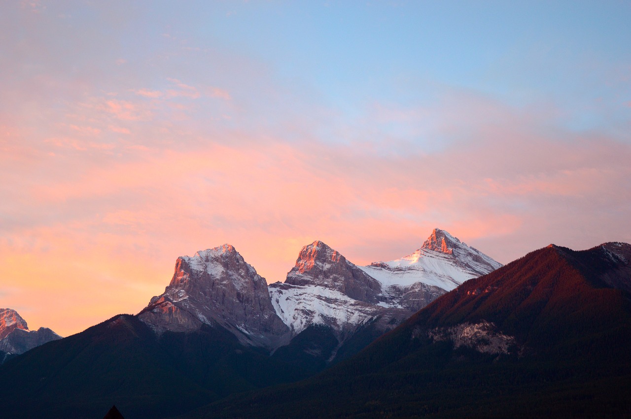 mountains canada dusk free photo