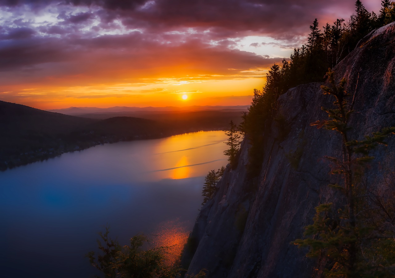 mountains sunset dusk free photo