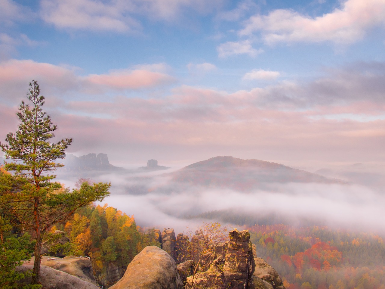 mountains wintry autumn free photo