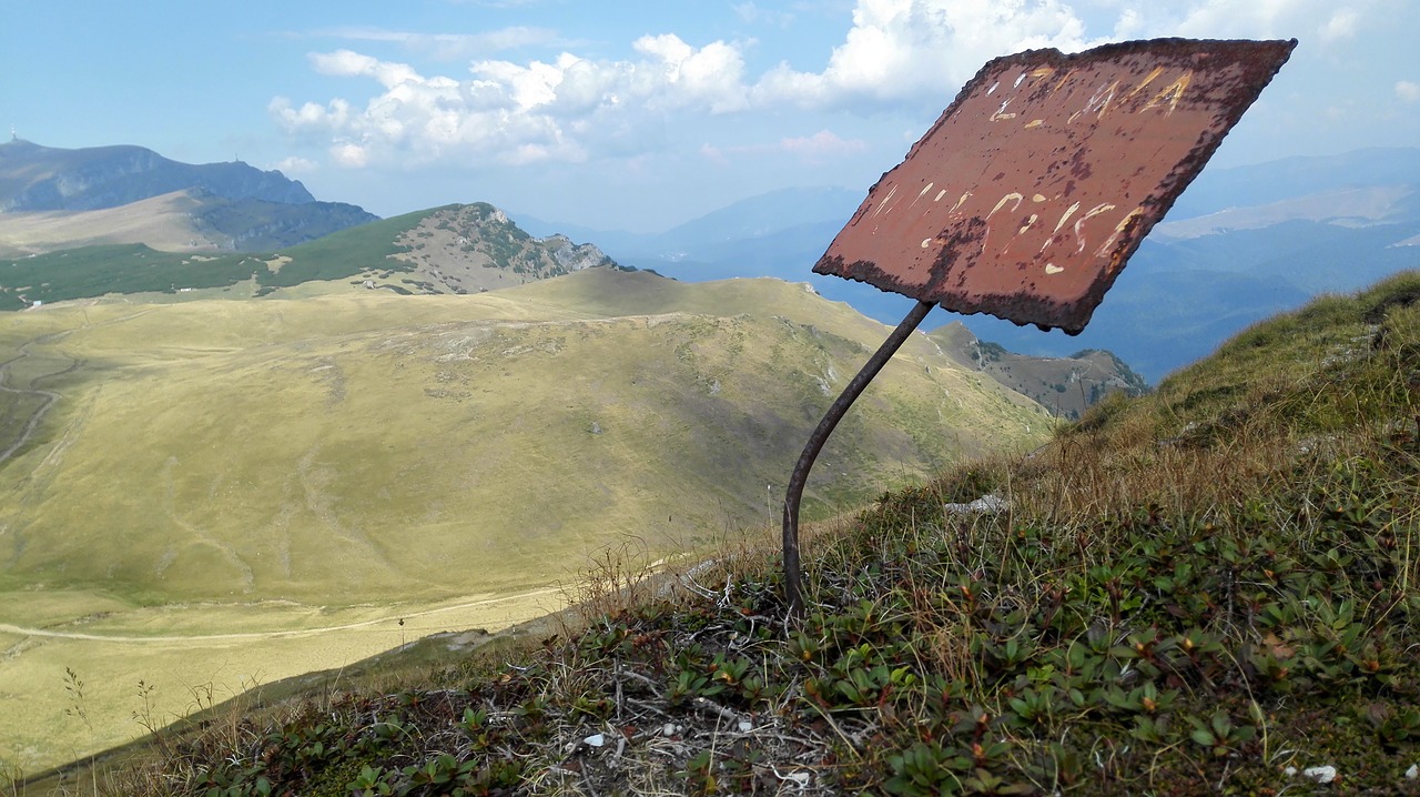 mountains sign landscape free photo