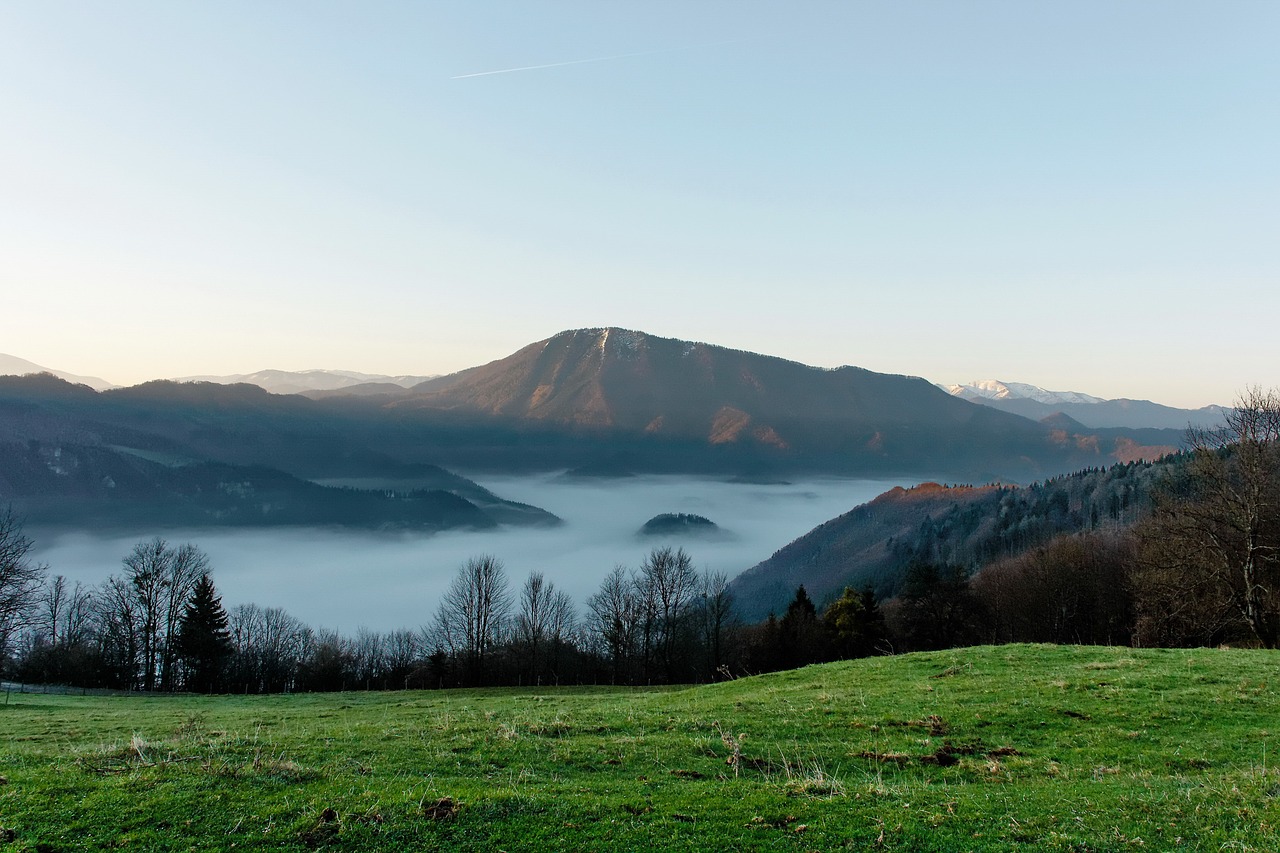 mountains fog landscape free photo