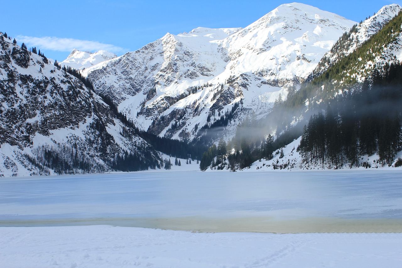 mountains lake ice free photo