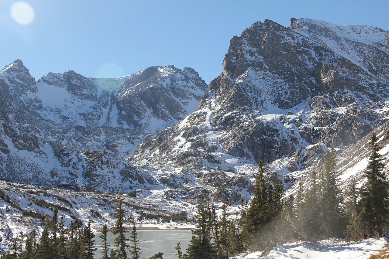 mountains rockies trees free photo