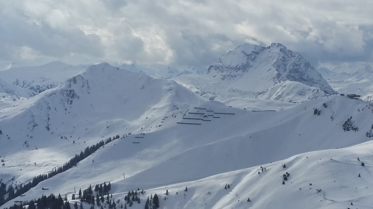 mountains clouds snow free photo