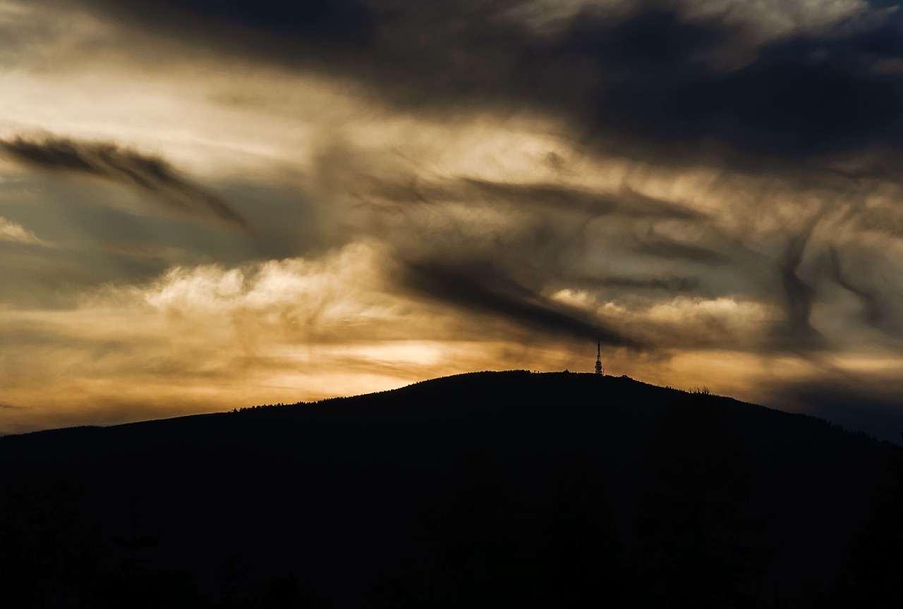 mountains clouds sky free photo