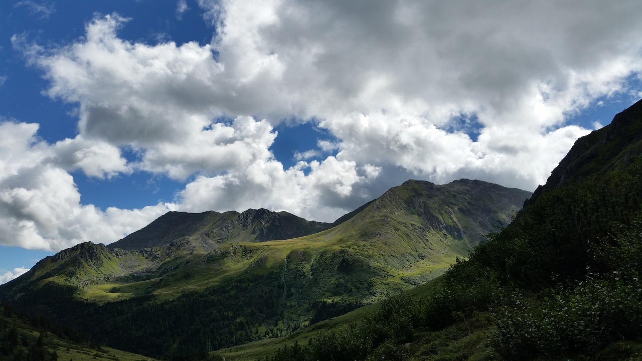 mountains clouds alpine free photo