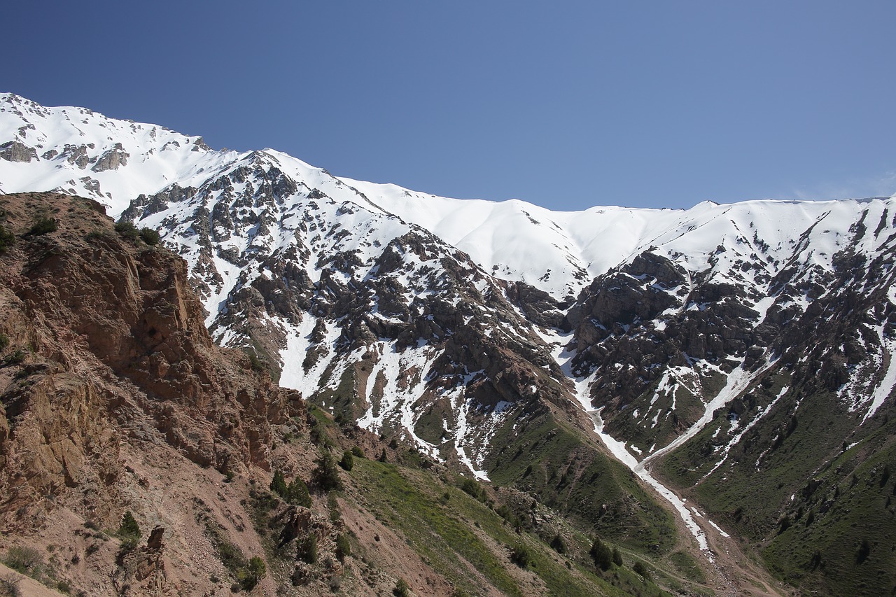 mountains snow sky free photo