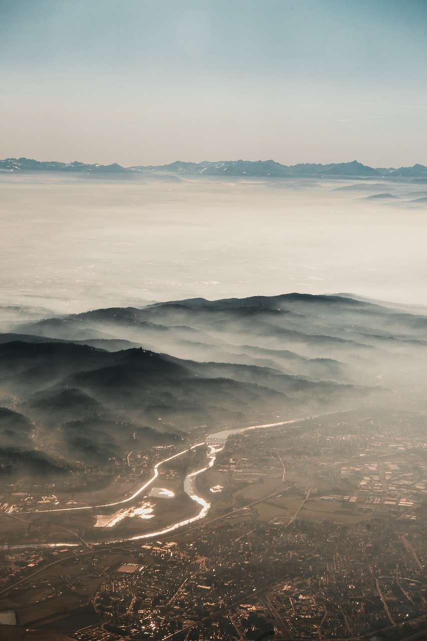 mountains cloud aerial free photo