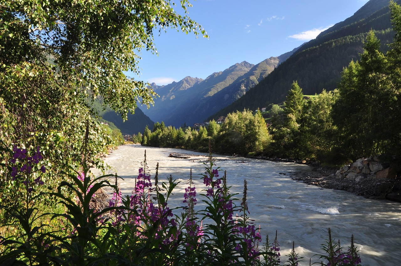 mountains river holiday free photo