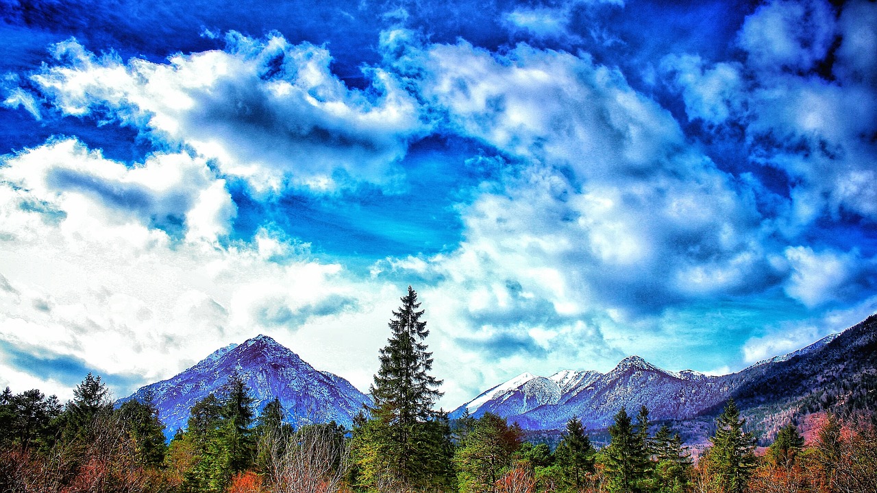 mountains sky forest free photo