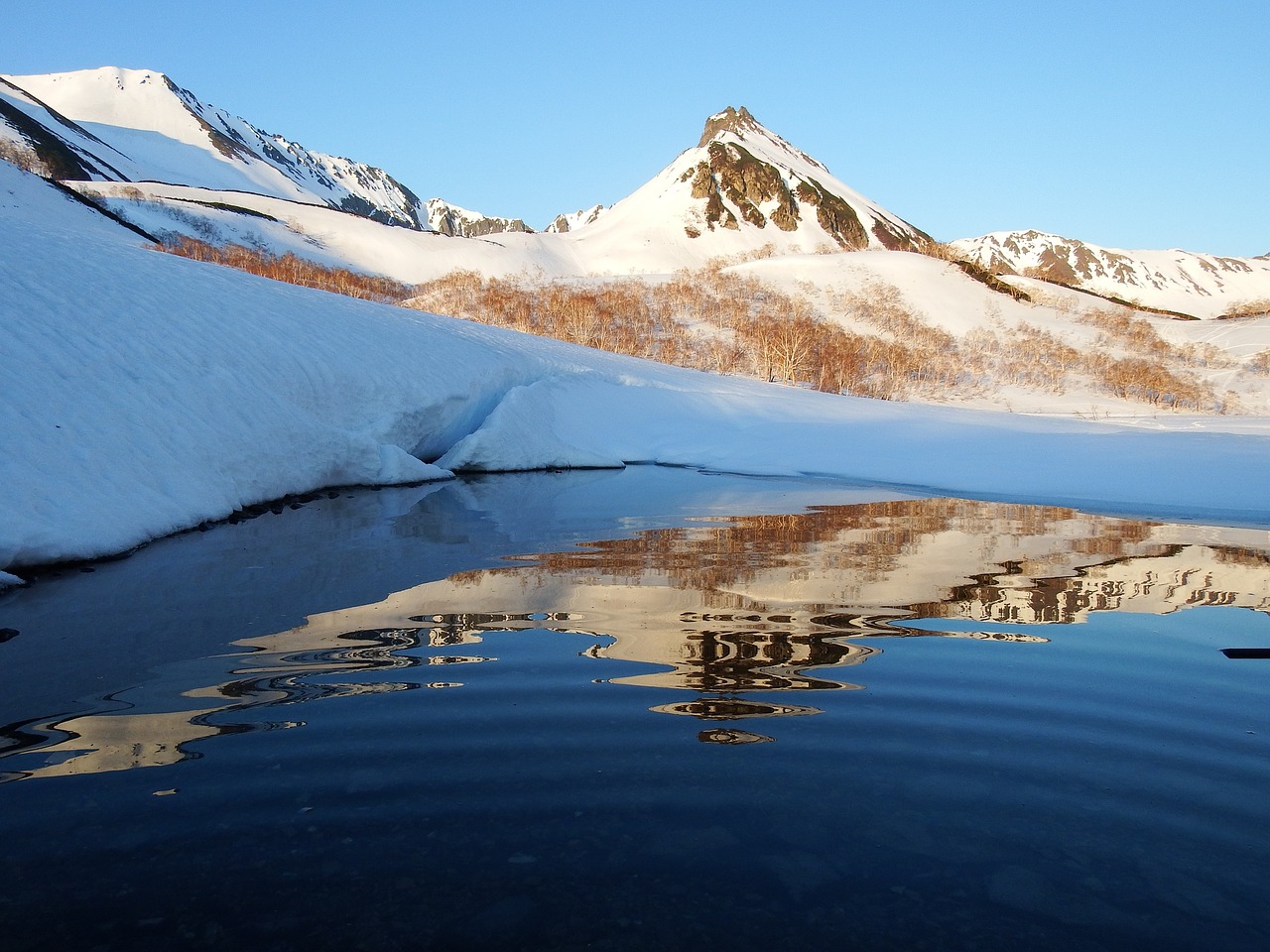 mountains meltwater landscape free photo