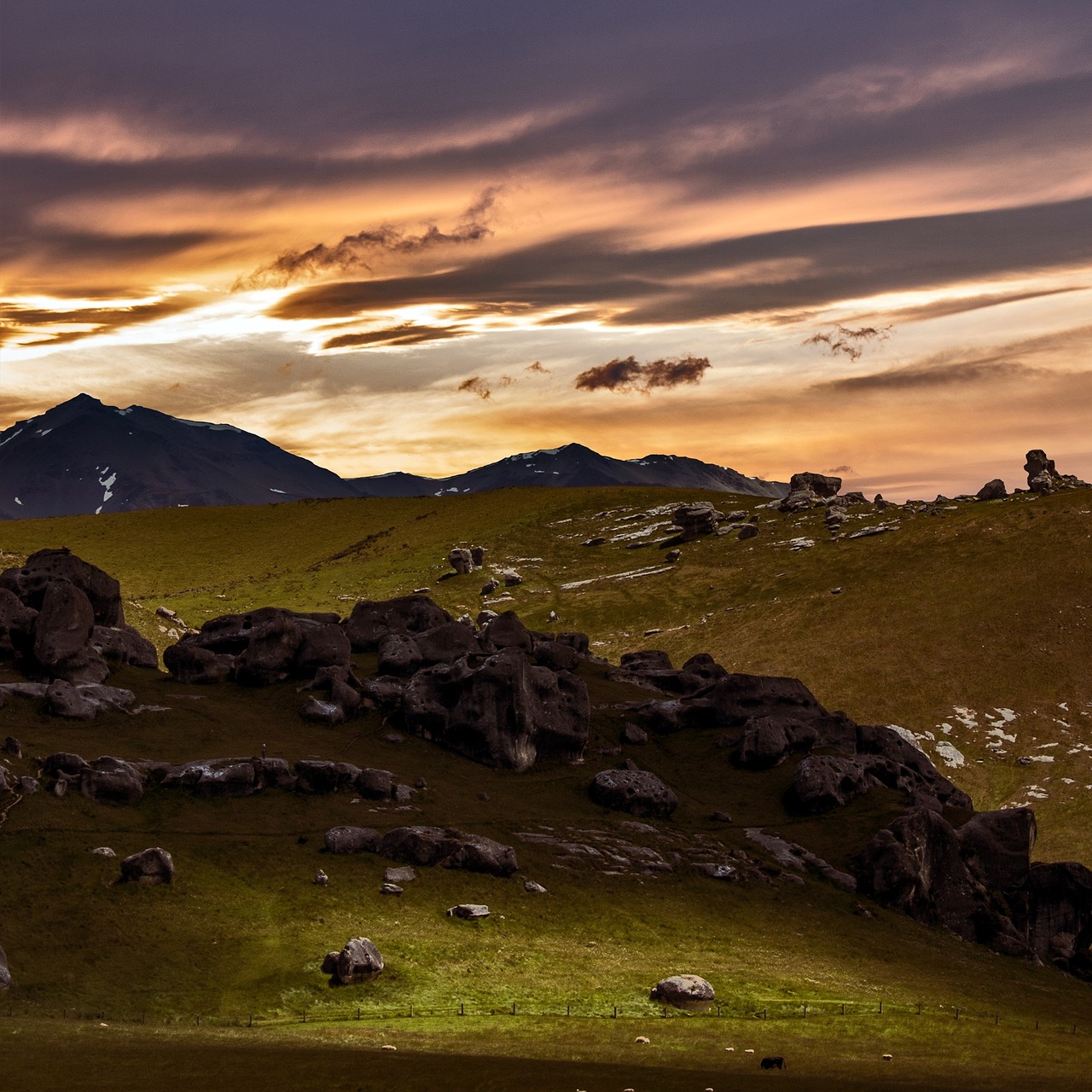 mountains sunset landscape free photo