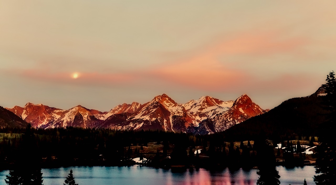 mountains sunset dusk free photo