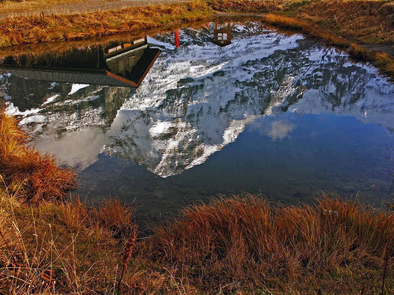 mountains water landscape free photo