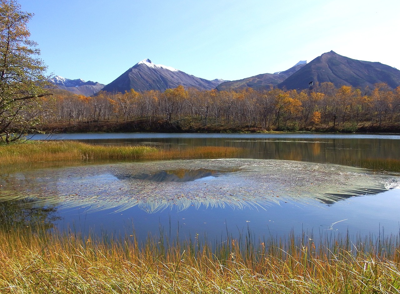 mountains volcano lake free photo