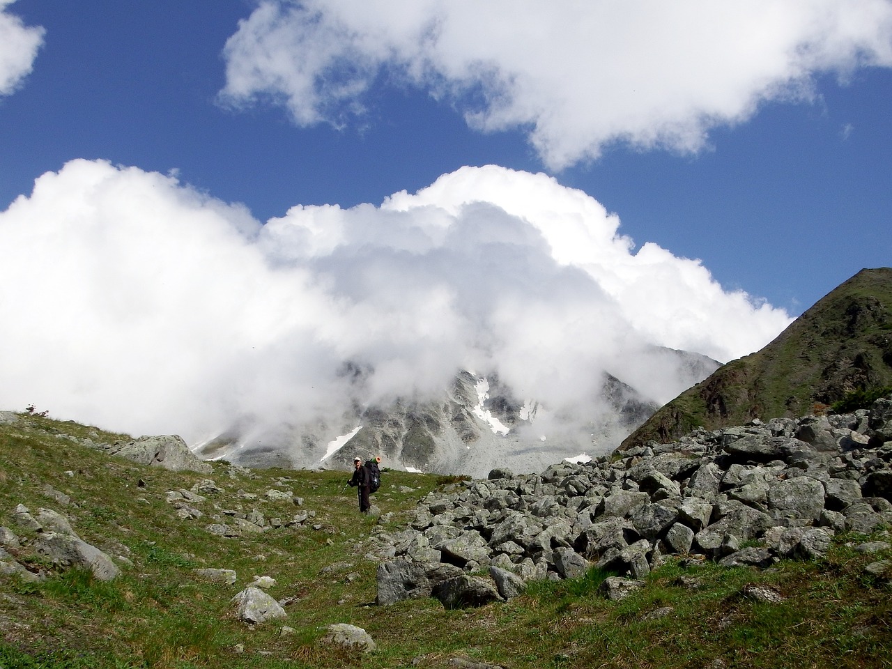 mountains clouds sky free photo