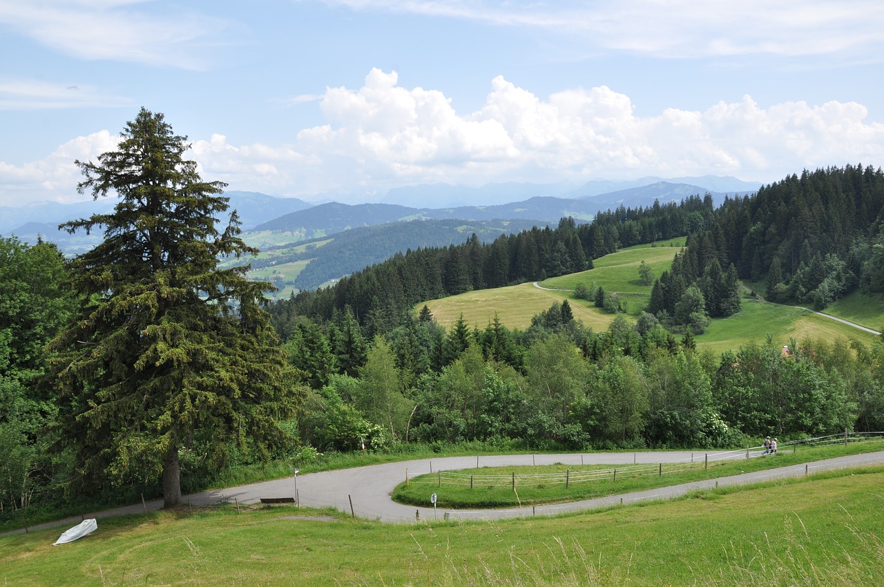 mountains meadow sky free photo