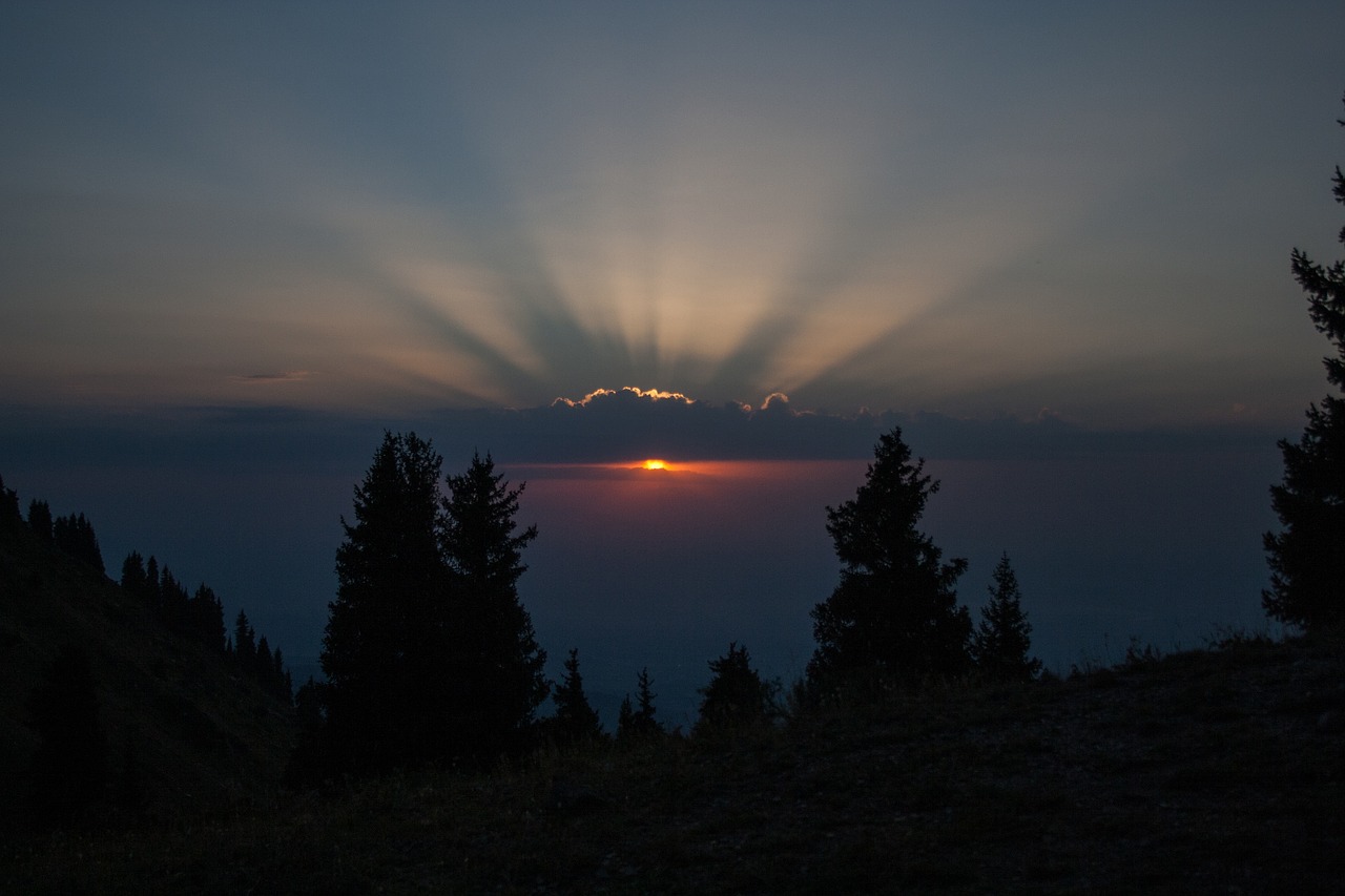 mountains evening sun free photo