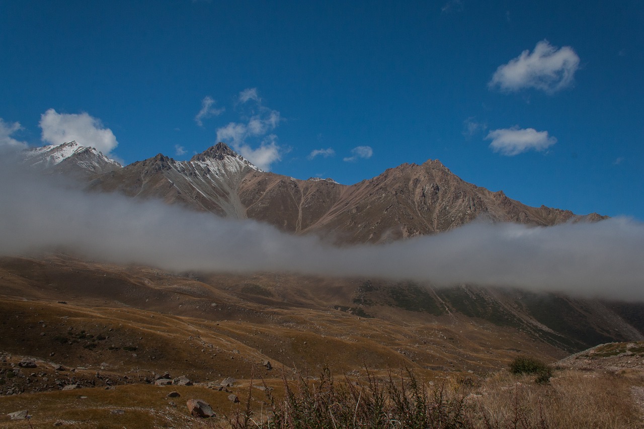 mountains snow clouds free photo