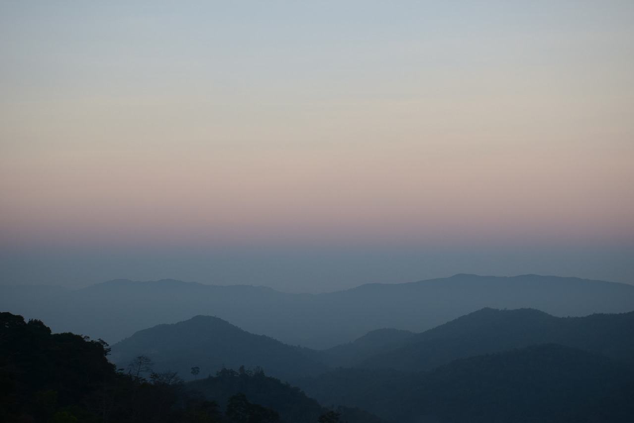 mountains fog sky free photo