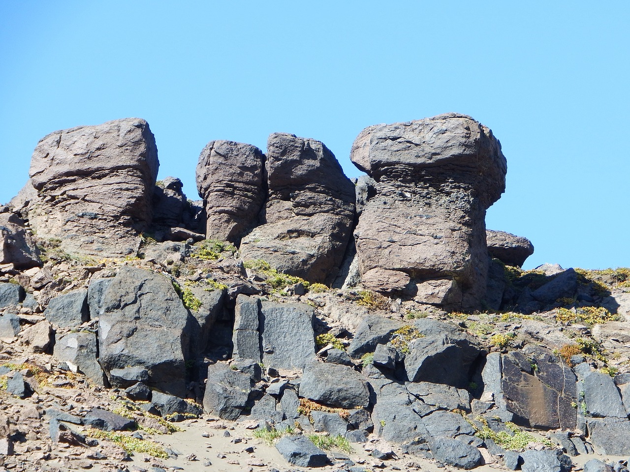 mountains stones figures free photo