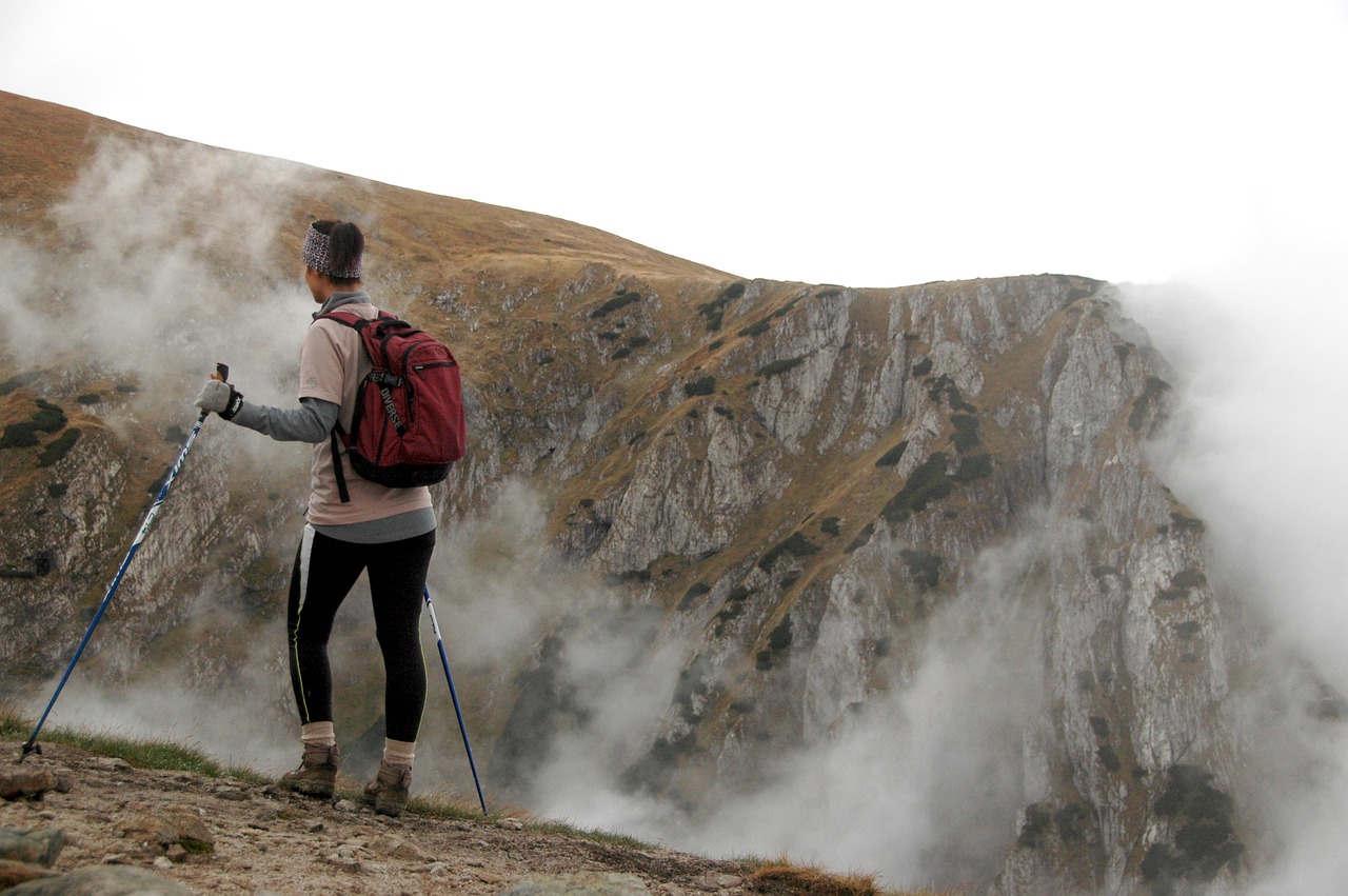 mountains hiking nordic walking free photo