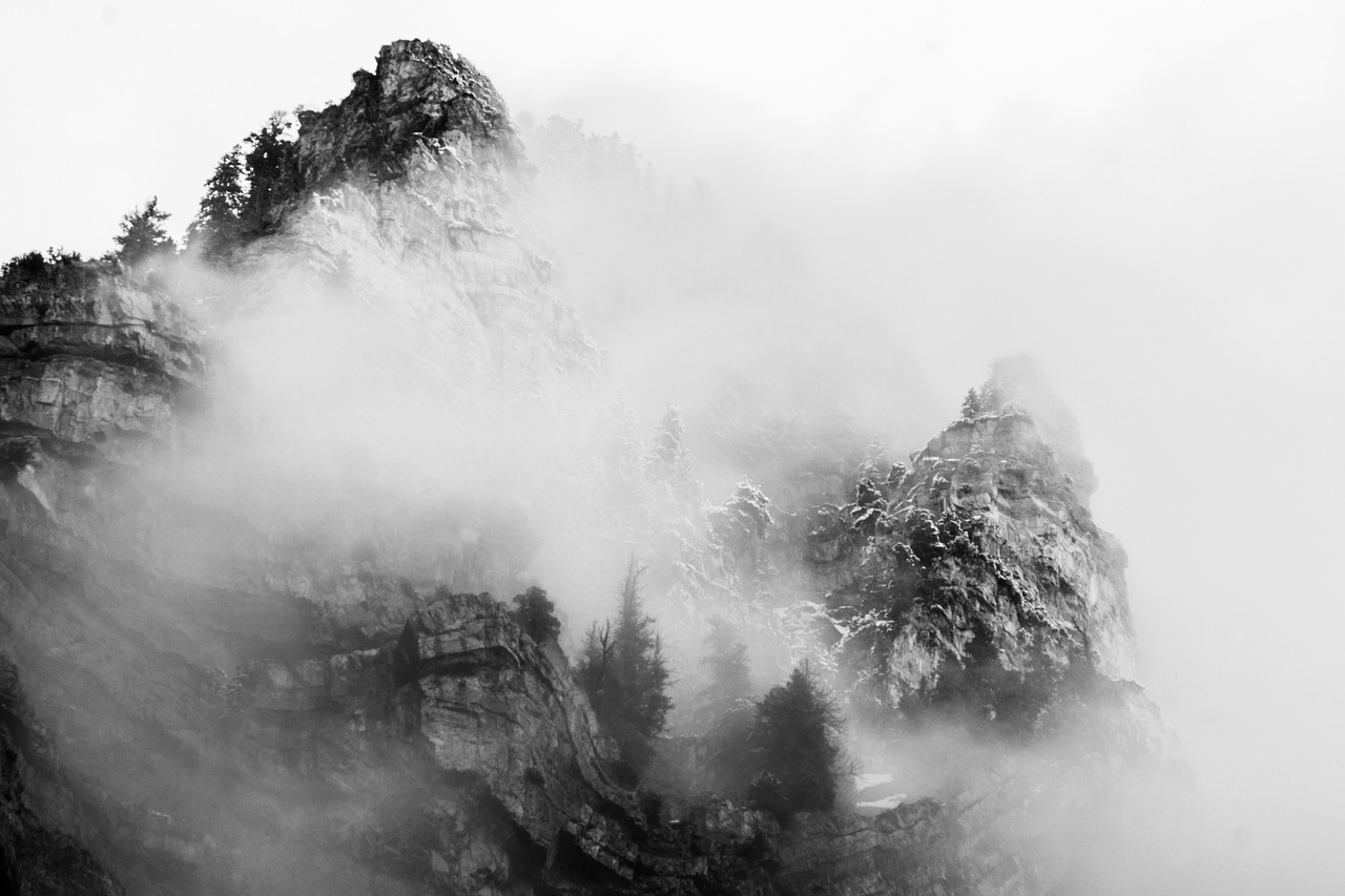 mountains fog provo free photo