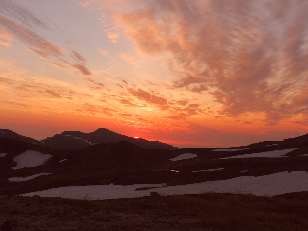 mountains evening valley free photo