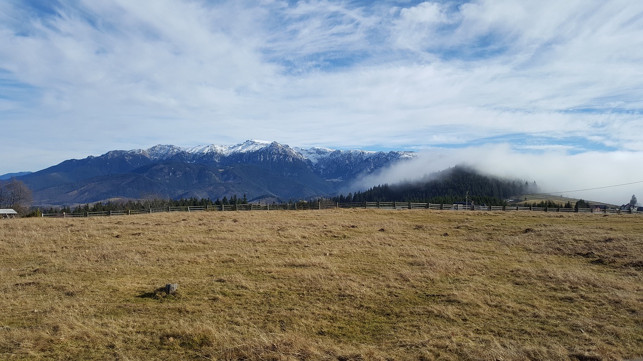 mountains snow clouds free photo