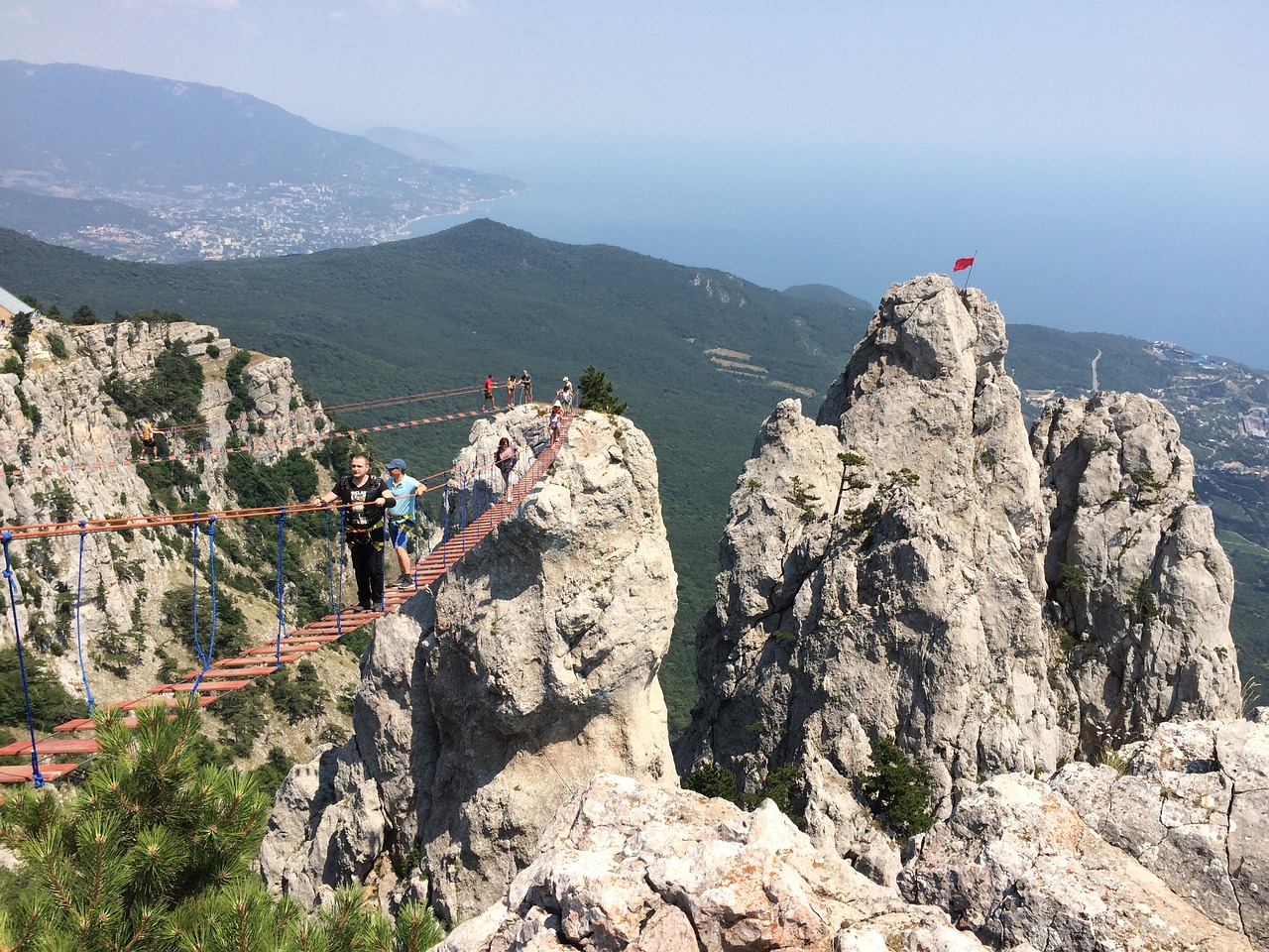 mountains bridge yalta free photo