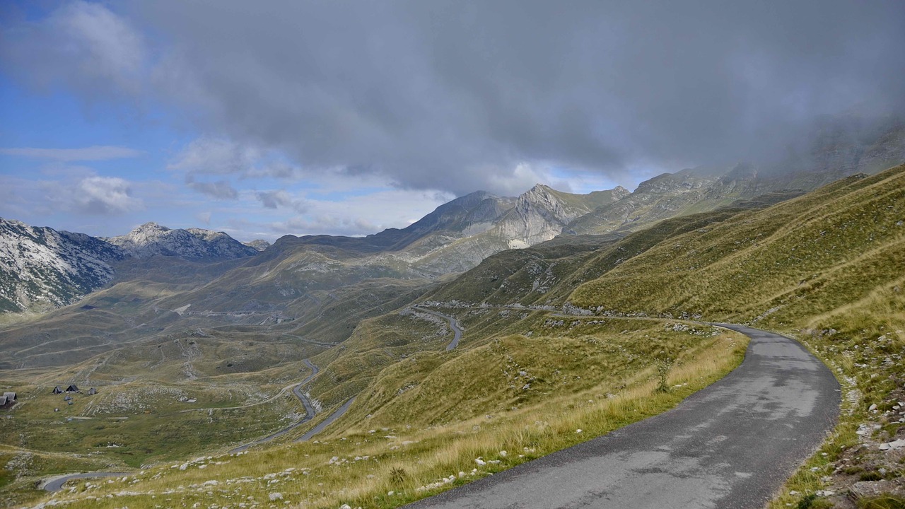 mountains road travel free photo