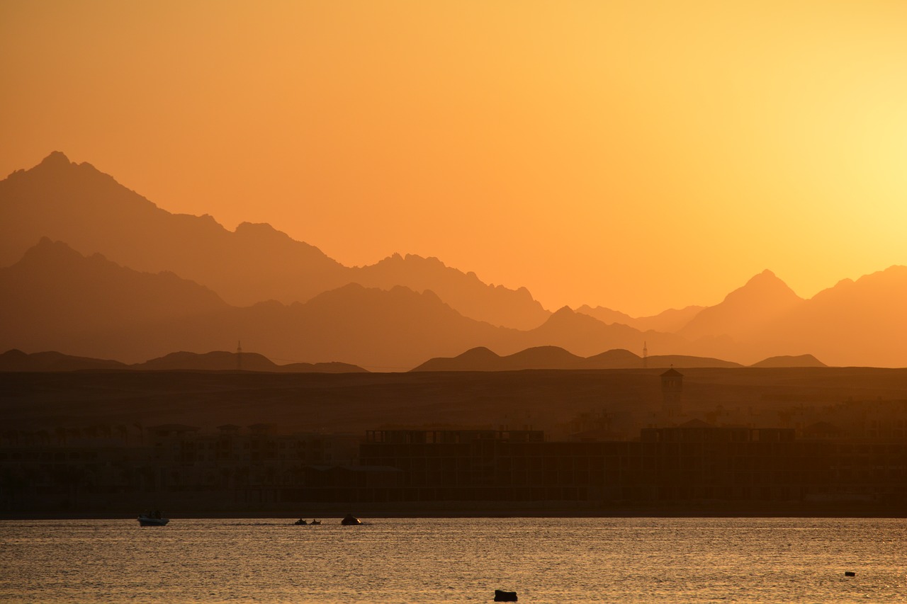 mountains egypt sunset free photo