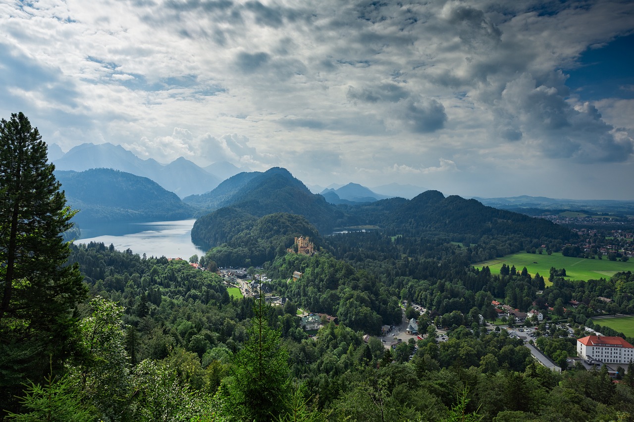 mountains neuschwanstein castle view scenic free photo