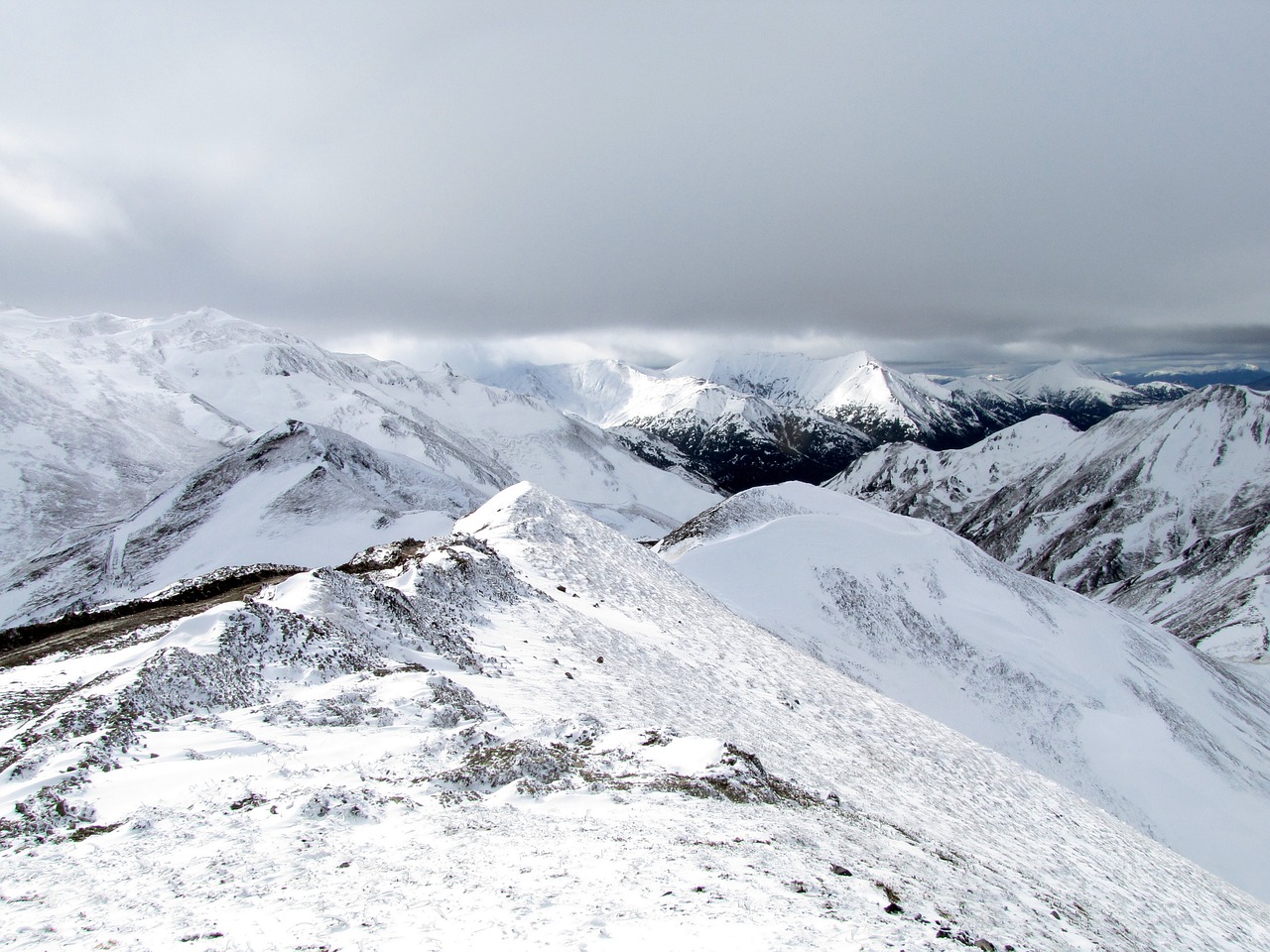 mountains height the first snow free photo