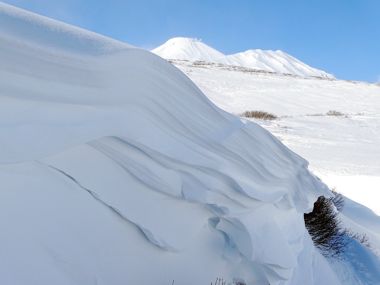 mountains snow cornice free photo