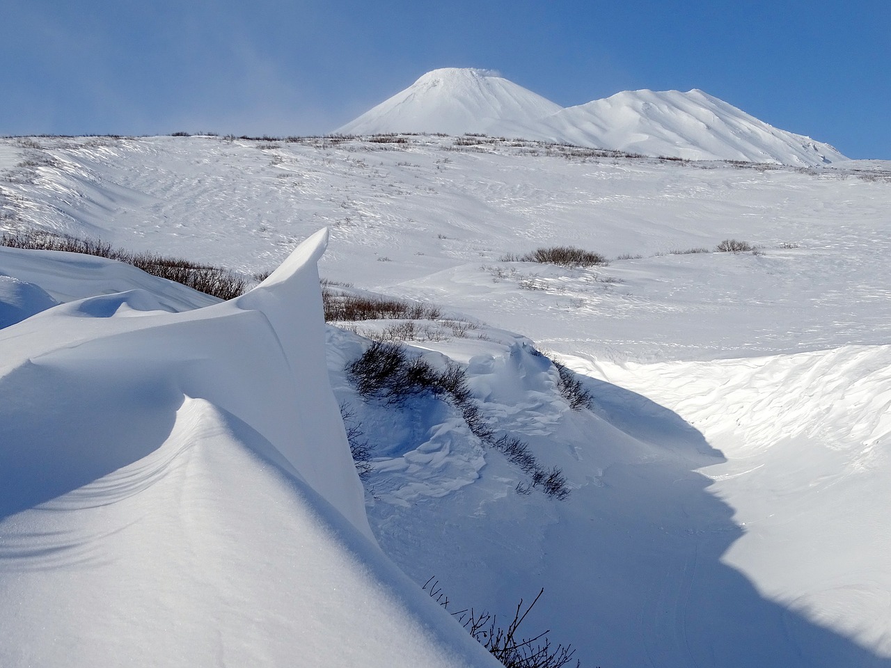 mountains snow cornice free photo