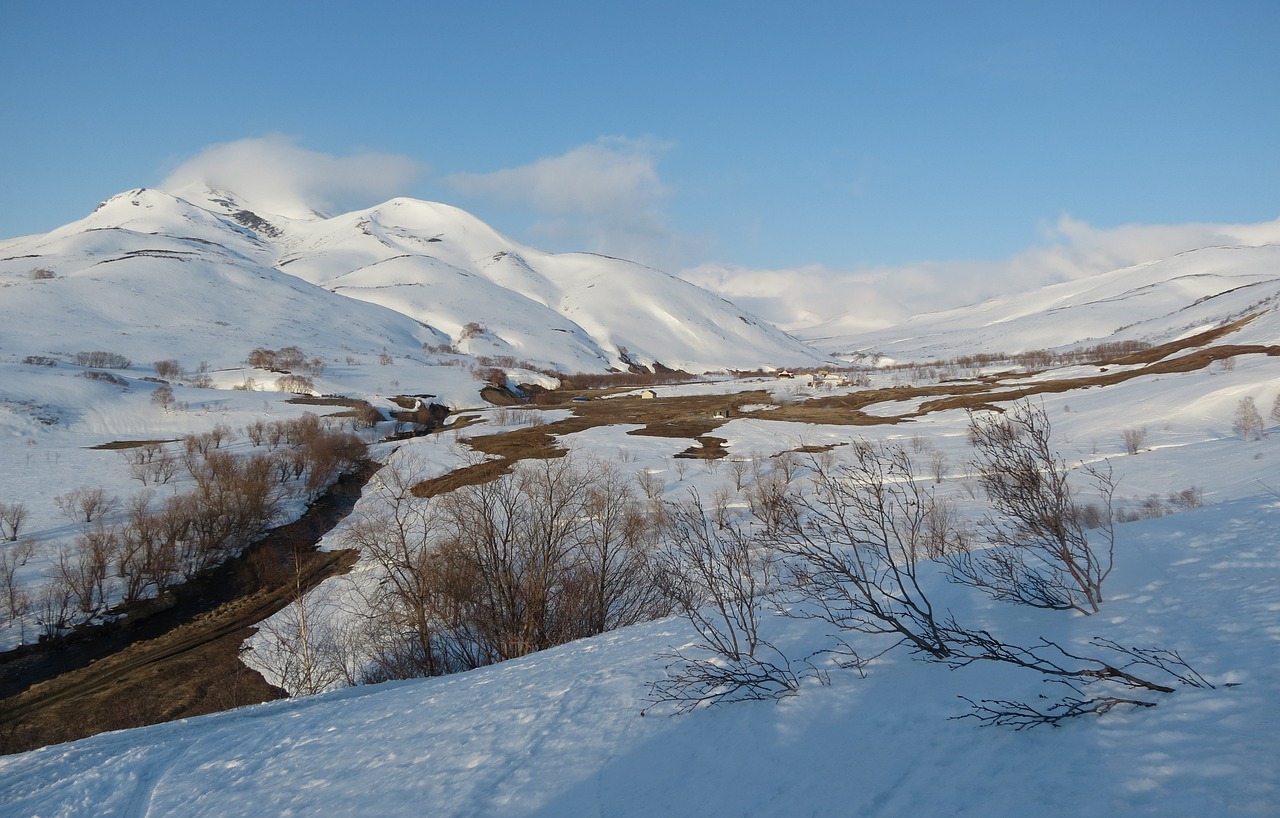 mountains valley winter free photo