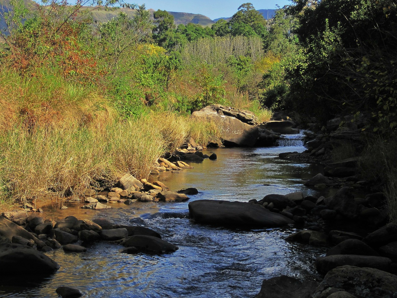 mountains river water free photo