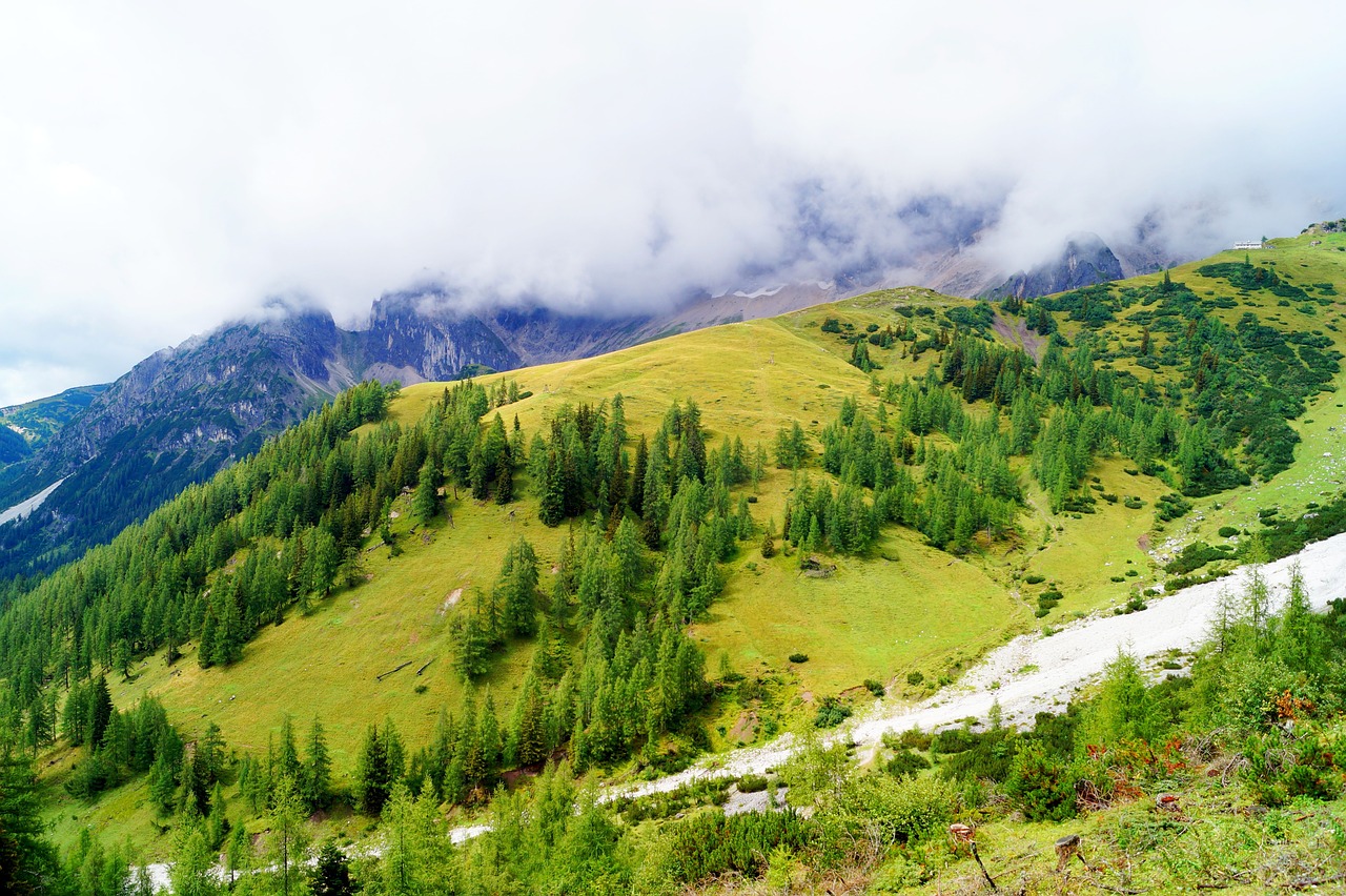 mountains  clouds  nature free photo